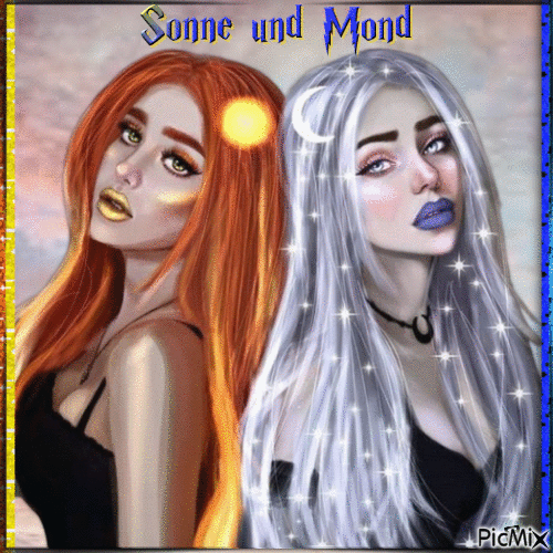 Sonne und Mond als Paar - Бесплатный анимированный гифка