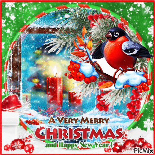 A verry Merry Christmas and a Happy New Year - GIF animate gratis