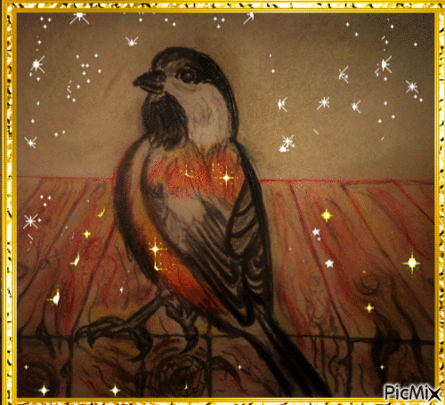 P'tit oiseau dessiné par Gino GIBILARO - Δωρεάν κινούμενο GIF