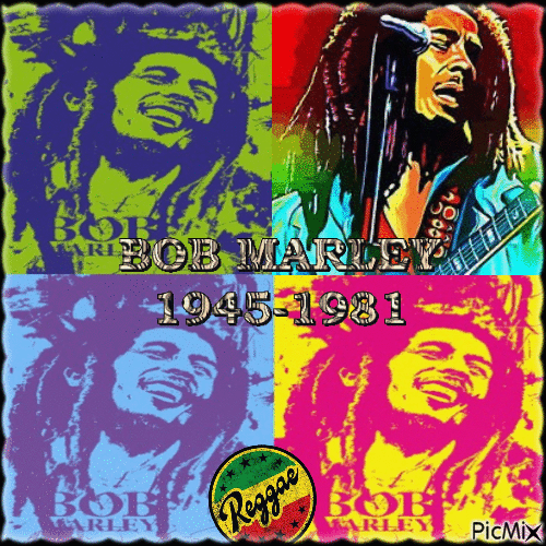 Concours : Bob Marley -  Pop art - GIF animé gratuit
