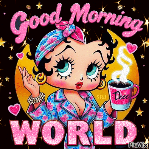 Good Morning Betty Boop - Бесплатный анимированный гифка