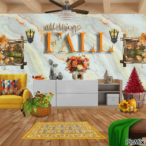 DECORATE A ROOM IN FALL - Gratis animeret GIF