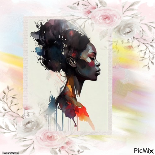Afrikanische Frau in Aquarell - 免费PNG