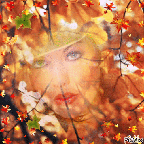 femme d'automne - Δωρεάν κινούμενο GIF
