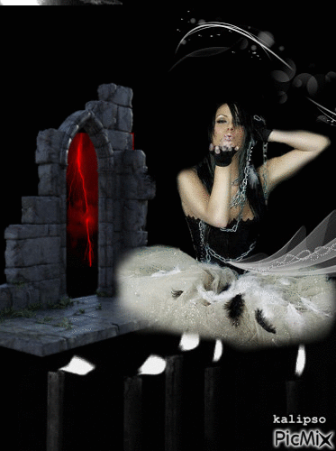 Gothic girl... - Gratis animeret GIF