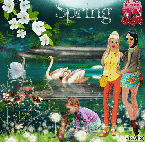 spring together - Gratis animeret GIF