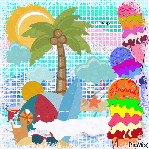 Summer ice cream - Ilmainen animoitu GIF