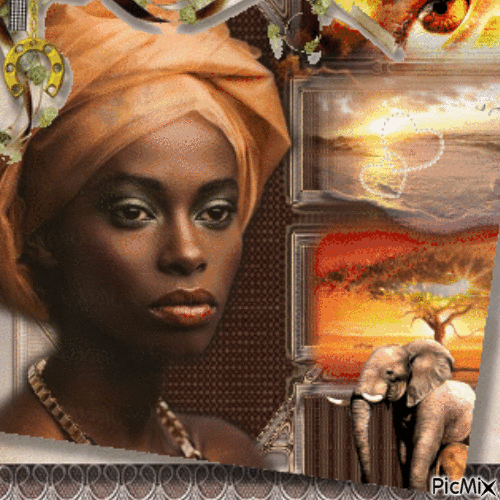 Portrait Femme Africaine - Gratis animerad GIF