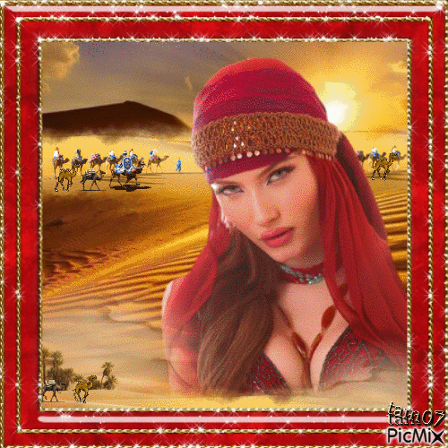 Belle femme en rouge - Ingyenes animált GIF