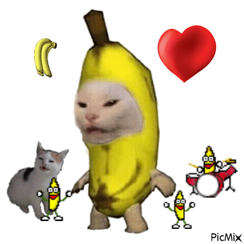 Gato Banana - GIF animé gratuit