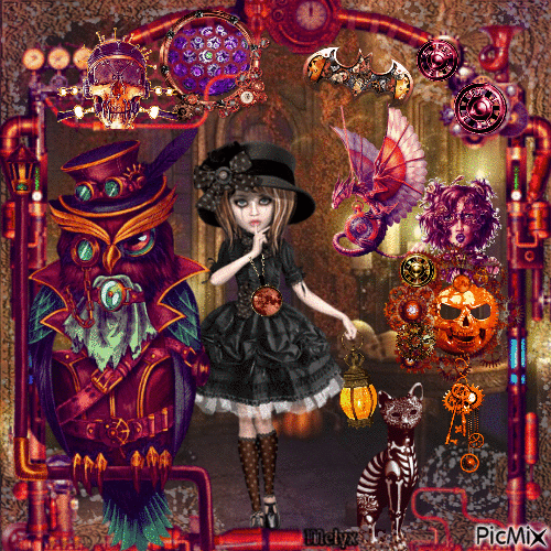 Steampunk halloween - Gratis animeret GIF