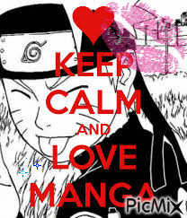 keep calm and love manga - Zdarma animovaný GIF