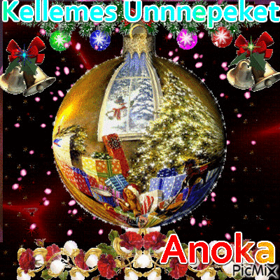 karácsonyi kép Anokától - Бесплатный анимированный гифка