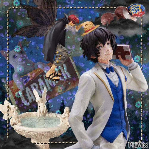 the shanks fairy visits dazai while I crave chocolate - 免费动画 GIF