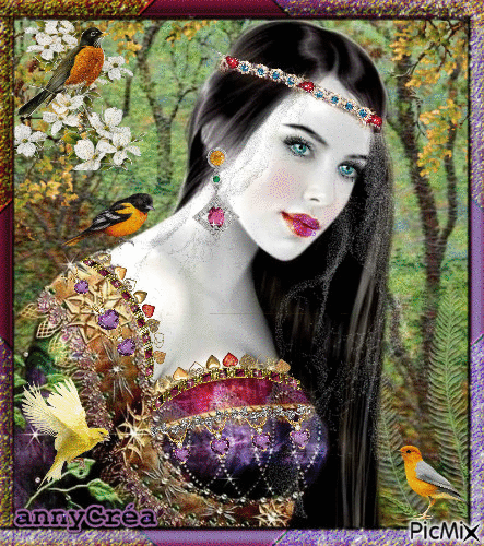 La princesse et les oiseaux - Ingyenes animált GIF