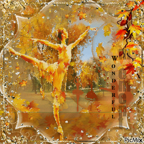 Herbst-Ballerina - GIF animado grátis