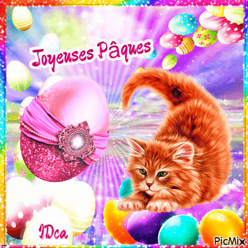 Joyeuses Pâques les  chatons - 無料のアニメーション GIF