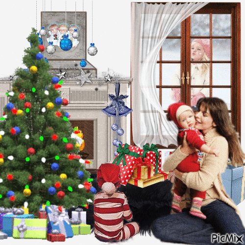 Christmas family - Ilmainen animoitu GIF