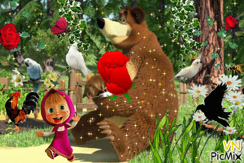 Masha e o urso - Free animated GIF