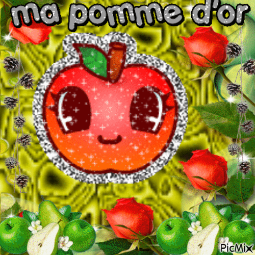 Les Pommes adorables🍎🍎 - Nemokamas animacinis gif