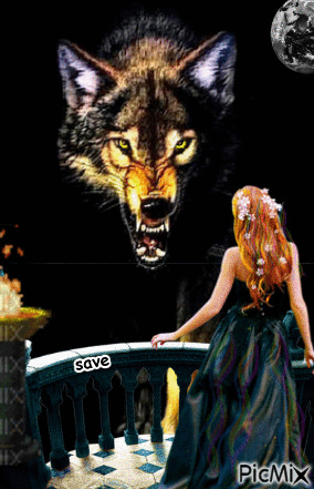 la princesa y el lobo - GIF animé gratuit