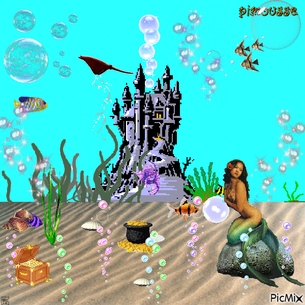 le royaume des sirenes sous la mer - Bezmaksas animēts GIF