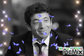 patrick et ses papillons - GIF animado gratis