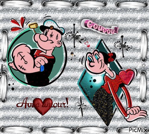 Popeye y Olivia. - Animovaný GIF zadarmo