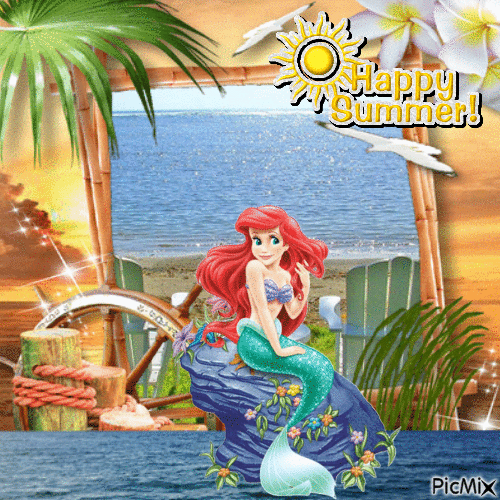 Ariel Happy Summer - GIF เคลื่อนไหวฟรี