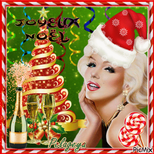 Marilyn Monroe Santa 👸 ✨ 🎄 🎍 💝 🎁 - Gratis animeret GIF