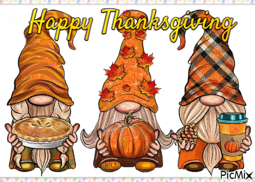 Thanksgiving Gnomes - Animovaný GIF zadarmo