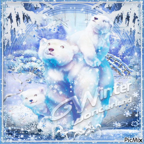 Polar bear winter - GIF animate gratis