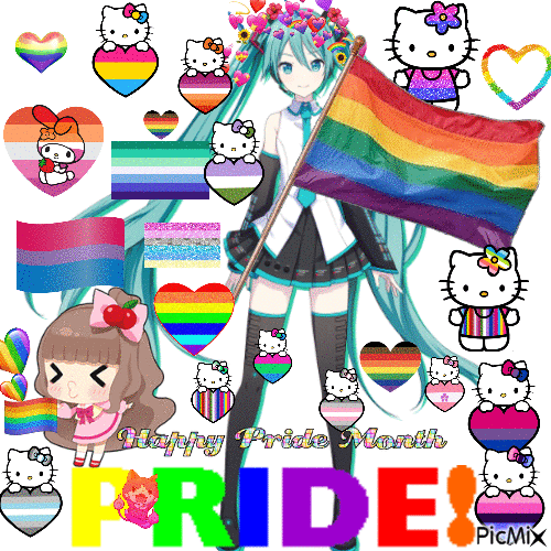 Pride Miku - GIF animado grátis
