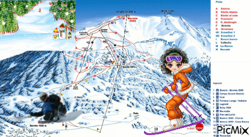 bonnes vacances aux skieurs - Zdarma animovaný GIF