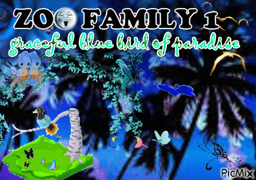 Graceful Blue Bird of Paradise - Besplatni animirani GIF