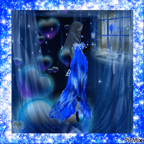 Fantasy Lady Blue Animated-Abuepita - Δωρεάν κινούμενο GIF