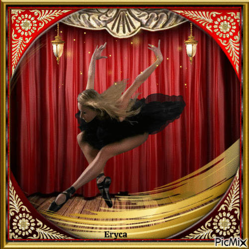 Ballet - tons rouge , noir et or - Gratis animeret GIF