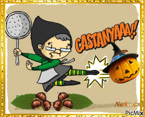 Castanyera contra halloween - Darmowy animowany GIF