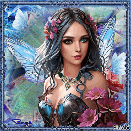 Blue butterflies... - Безплатен анимиран GIF