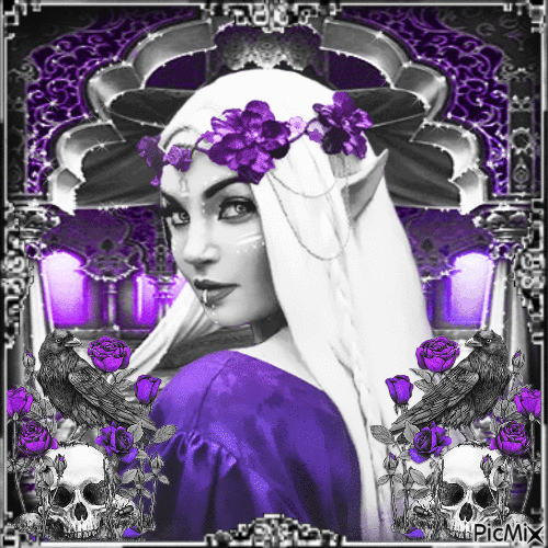 purple gothic fantasy - GIF animé gratuit