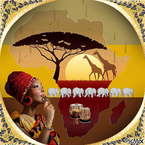 Princesse africaine - GIF animado gratis