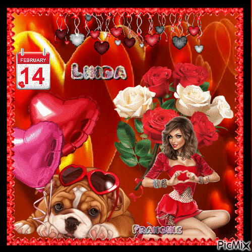 Bonne St-Valentin a ma soeur  Linda  💖💖💖 - Darmowy animowany GIF