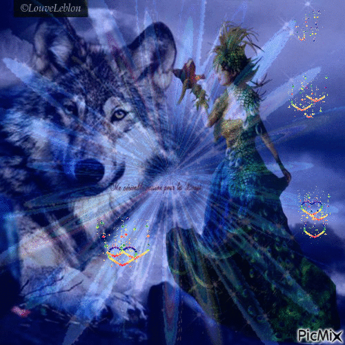 loup et la femme - Darmowy animowany GIF