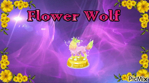 Flower Wolf - GIF animasi gratis