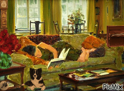 Leo en el sofá - Zdarma animovaný GIF