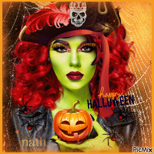 Happy Halloween(Woman),concours - Gratis animeret GIF