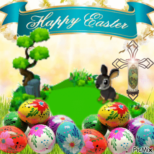 Easter Bushman Rabbit - GIF animé gratuit