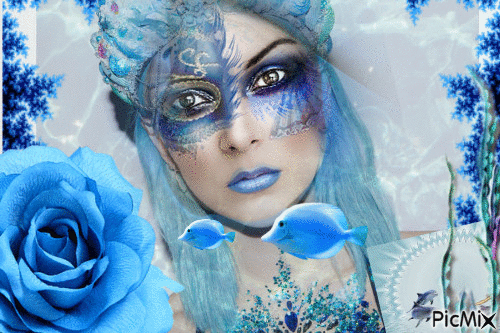Blue mermaid - Gratis animeret GIF
