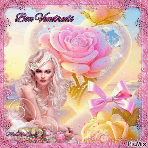 femme coeur rose - Darmowy animowany GIF