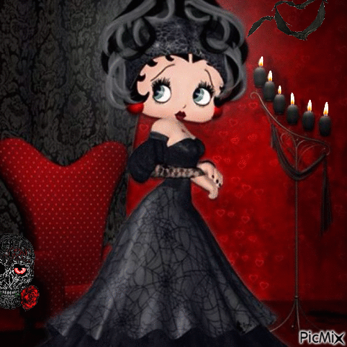 Gothic Betty Boop - Бесплатни анимирани ГИФ